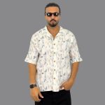 پیراهن آستین کوتاه مردانه دبل فیس آبی