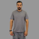 تیشرت آستین کوتاه یقه گرد مردانه طرح راه‌راه کلاسیک - Image 4