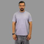 تیشرت آستین کوتاه یقه گرد مردانه طرح راه‌راه کلاسیک - Image 2