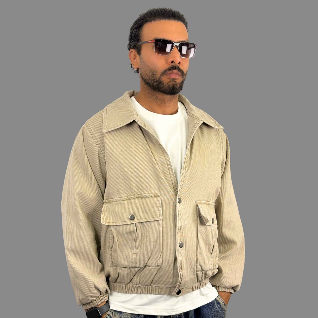 کاپشن کبریتی مردانه کرم