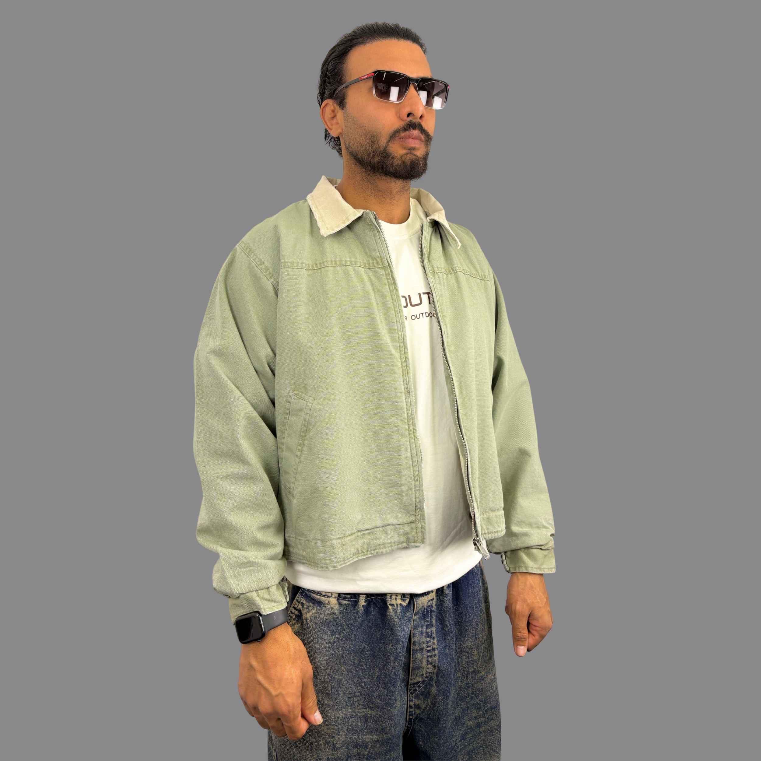 کاپشن کتان سبز