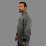 بافت یقه گرد رنگ طوسی