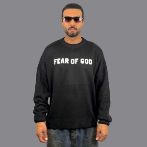 بافت یقه گرد مردانه مشکی