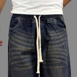 شلوار جین مردانه مدل بالونی سرمه ای