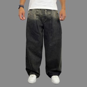 شلوار جین مردانه بالونی ذغالی سنگشور