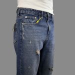 شلوار جین استریت آبی تیره پر زاپ
