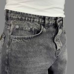 شلوار جین استریت ذغالی بدون زاپ